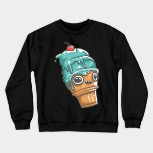 Blue cone ice cream character Crewneck Sweatshirt